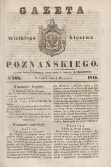 Gazeta Wielkiego Xięstwa Poznańskiego. 1841, № 205 (3 września)