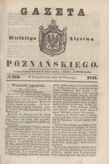 Gazeta Wielkiego Xięstwa Poznańskiego. 1841, № 213 (13 września)