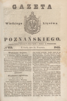Gazeta Wielkiego Xięstwa Poznańskiego. 1841, № 215 (15 września)