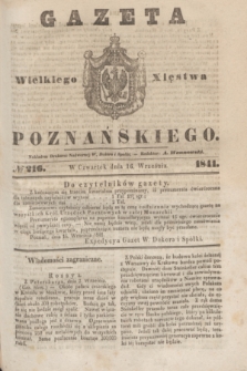 Gazeta Wielkiego Xięstwa Poznańskiego. 1841, № 216 (16 września)