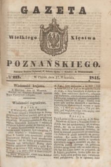 Gazeta Wielkiego Xięstwa Poznańskiego. 1841, № 217 (17 września)