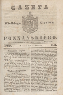 Gazeta Wielkiego Xięstwa Poznańskiego. 1841, № 218 (18 września)
