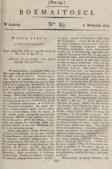 Rozmaitości : oddział literacki Gazety Lwowskiej. 1819, nr 89