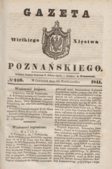 Gazeta Wielkiego Xięstwa Poznańskiego. 1841, № 240 (14 października) + dod.