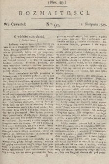 Rozmaitości : oddział literacki Gazety Lwowskiej. 1819, nr 91