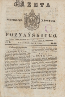 Gazeta Wielkiego Xięstwa Poznańskiego. 1842, № 1 (3 stycznia)