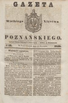 Gazeta Wielkiego Xięstwa Poznańskiego. 1842, № 13 (17 stycznia)