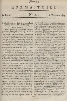 Rozmaitości : oddział literacki Gazety Lwowskiej. 1819, nr 101