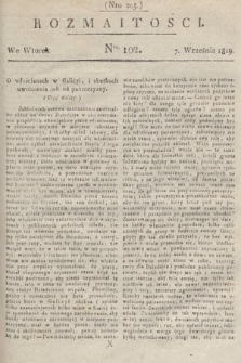 Rozmaitości : oddział literacki Gazety Lwowskiej. 1819, nr 102