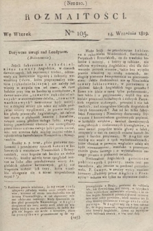 Rozmaitości : oddział literacki Gazety Lwowskiej. 1819, nr 105