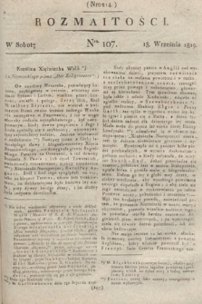 Rozmaitości : oddział literacki Gazety Lwowskiej. 1819, nr 107