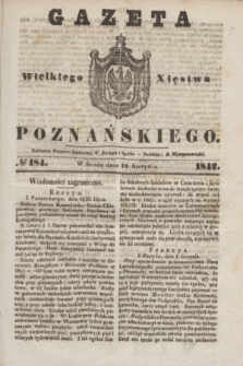 Gazeta Wielkiego Xięstwa Poznańskiego. 1842, № 184 (10 sierpnia)