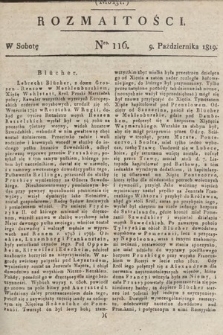 Rozmaitości : oddział literacki Gazety Lwowskiej. 1819, nr 116