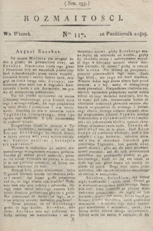 Rozmaitości : oddział literacki Gazety Lwowskiej. 1819, nr 117