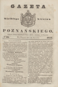 Gazeta Wielkiego Xięstwa Poznańskiego. 1844, № 13 (16 stycznia)