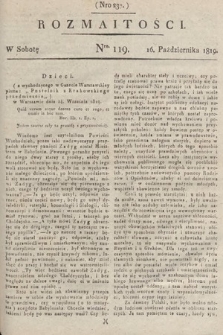 Rozmaitości : oddział literacki Gazety Lwowskiej. 1819, nr 119