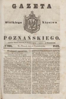 Gazeta Wielkiego Xięstwa Poznańskiego. 1842, № 231 (4 października)