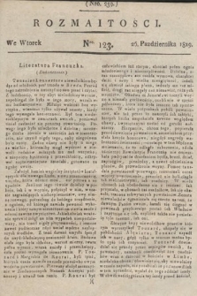Rozmaitości : oddział literacki Gazety Lwowskiej. 1819, nr 123