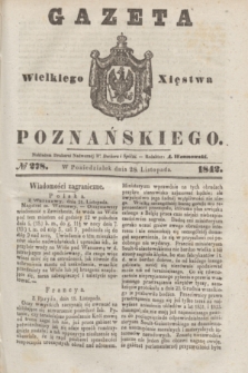 Gazeta Wielkiego Xięstwa Poznańskiego. 1842, № 278 (28 listopada)