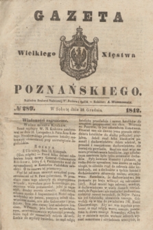 Gazeta Wielkiego Xięstwa Poznańskiego. 1842, № 289 (10 grudnia)