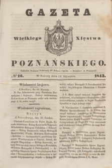 Gazeta Wielkiego Xięstwa Poznańskiego. 1843, № 12 (14 stycznia)