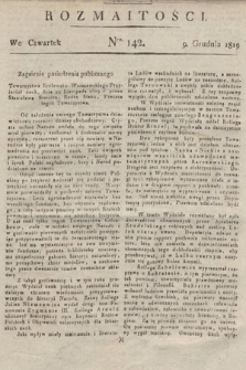 Rozmaitości : oddział literacki Gazety Lwowskiej. 1819, nr 142