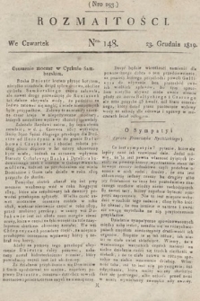 Rozmaitości : oddział literacki Gazety Lwowskiej. 1819, nr 148