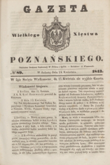 Gazeta Wielkiego Xięstwa Poznańskiego. 1843, № 89 (15 kwietnia)