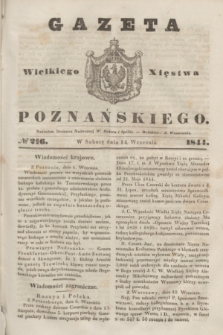 Gazeta Wielkiego Xięstwa Poznańskiego. 1844, № 216 (14 września)