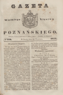 Gazeta Wielkiego Xięstwa Poznańskiego. 1844, № 219 (18 września)