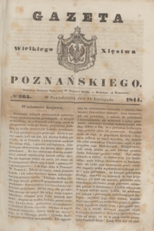 Gazeta Wielkiego Xięstwa Poznańskiego. 1844, № 265 (11 listopada)