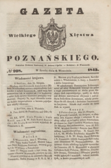 Gazeta Wielkiego Xięstwa Poznańskiego. 1843, № 208 (6 września)