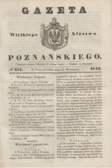 Gazeta Wielkiego Xięstwa Poznańskiego. 1843, № 212 (11 września)