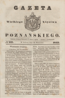 Gazeta Wielkiego Xięstwa Poznańskiego. 1843, № 217 (16 września)