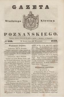Gazeta Wielkiego Xięstwa Poznańskiego. 1843, № 220 (20 września)