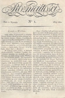 Rozmaitości : pismo dodatkowe do Gazety Lwowskiej. 1829, nr 1