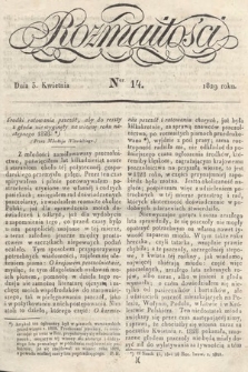 Rozmaitości : pismo dodatkowe do Gazety Lwowskiej. 1829, nr 14