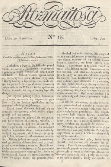 Rozmaitości : pismo dodatkowe do Gazety Lwowskiej. 1829, nr 15