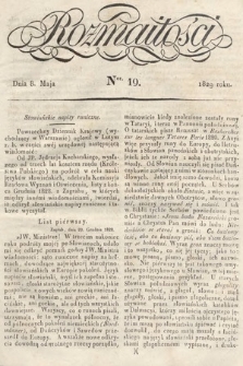 Rozmaitości : pismo dodatkowe do Gazety Lwowskiej. 1829, nr 19