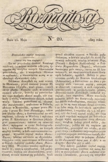 Rozmaitości : pismo dodatkowe do Gazety Lwowskiej. 1829, nr 20