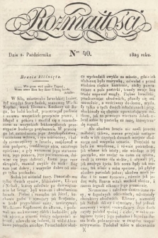 Rozmaitości : pismo dodatkowe do Gazety Lwowskiej. 1829, nr 40