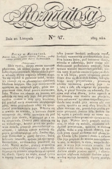 Rozmaitości : pismo dodatkowe do Gazety Lwowskiej. 1829, nr 47