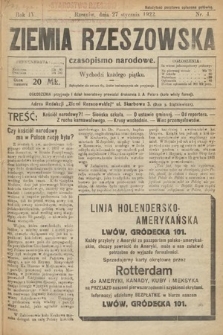 Ziemia Rzeszowska : czasopismo narodowe. 1922, nr 4