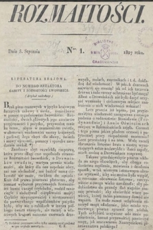 Rozmaitości : oddział literacki Gazety Lwowskiej. 1827, nr 1