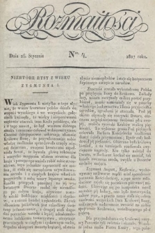 Rozmaitości : oddział literacki Gazety Lwowskiej. 1827, nr 4
