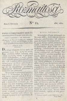 Rozmaitości : oddział literacki Gazety Lwowskiej. 1827, nr 14