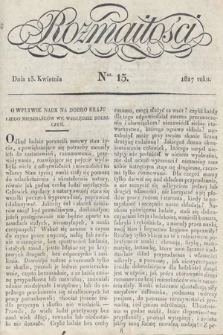 Rozmaitości : oddział literacki Gazety Lwowskiej. 1827, nr 15