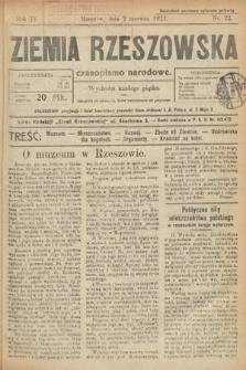 Ziemia Rzeszowska : czasopismo narodowe. 1922, nr 22