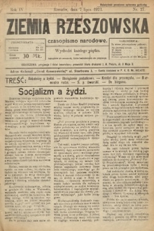 Ziemia Rzeszowska : czasopismo narodowe. 1922, nr 27