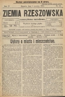 Ziemia Rzeszowska : czasopismo narodowe. 1922, nr 35